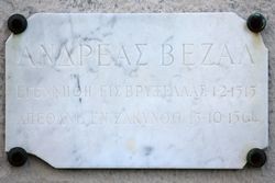 Plaque on the Bust of Vesalius in Zakynthos